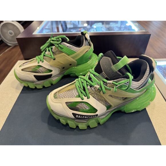 Balenciaga Track White Green Lace-Up Sneakers US 7 Mens LS(350213) main image 10